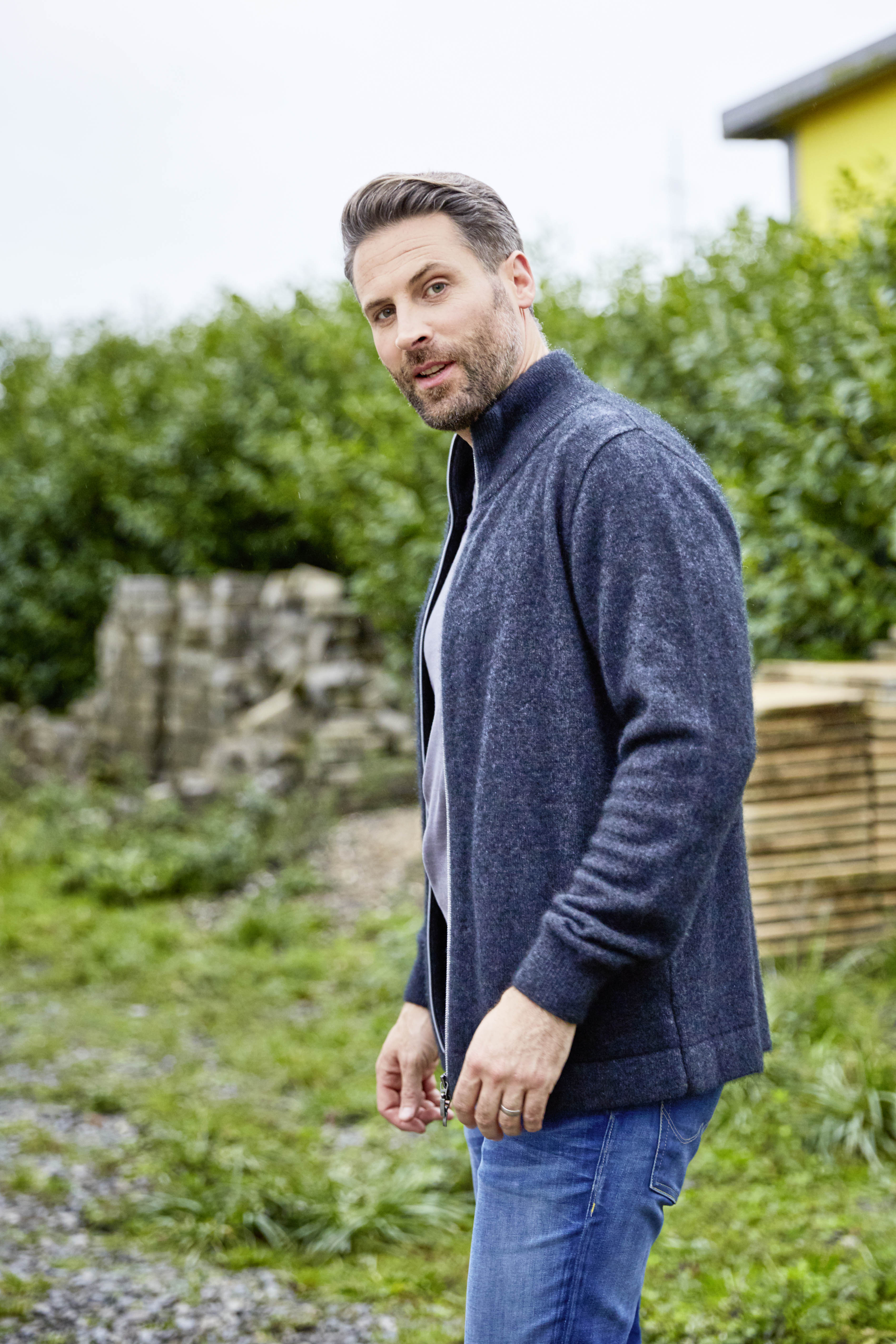 Fully Fashioned Herren-Jacke mit Zipper