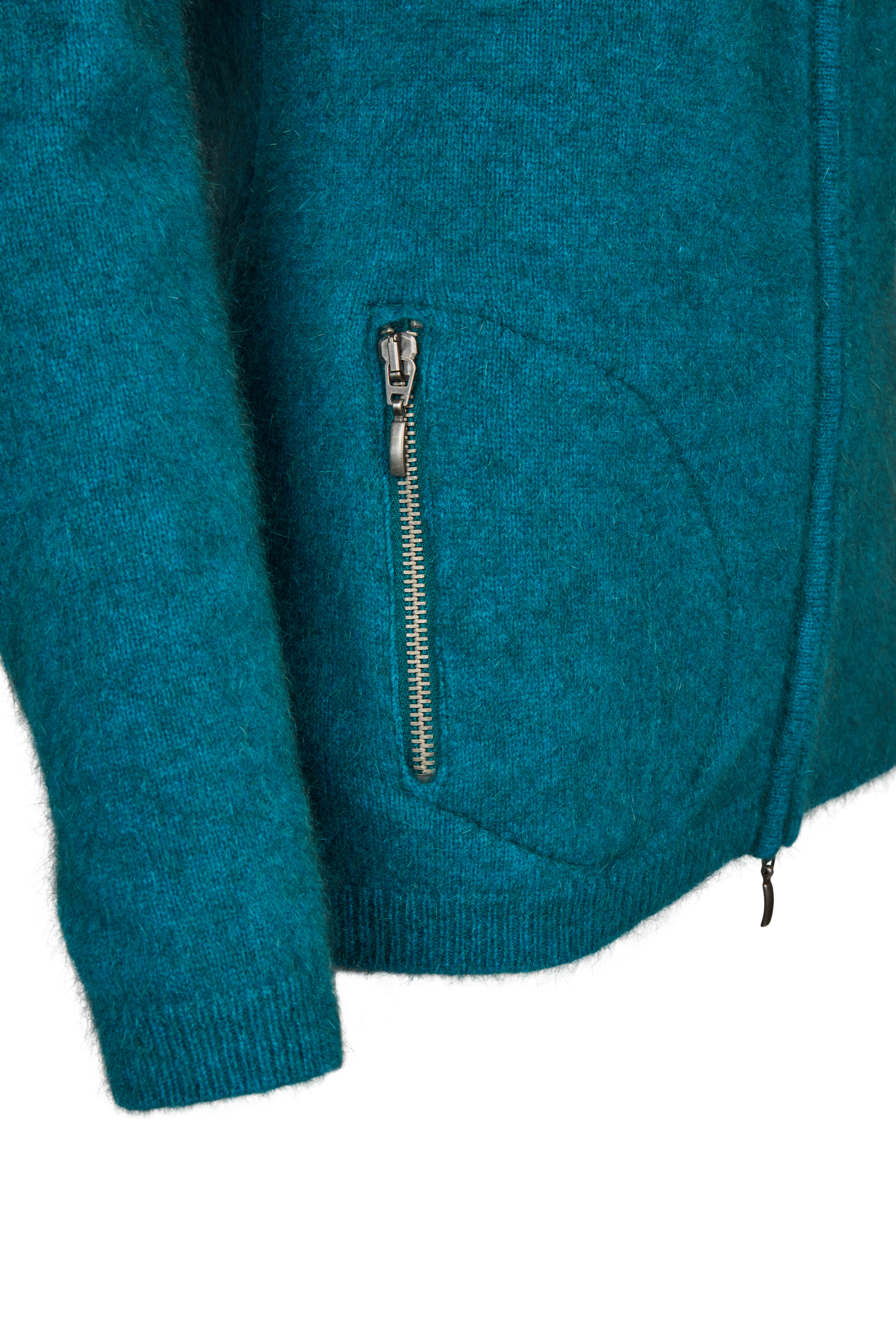 Rundhalsjacke mit Reißverschluss